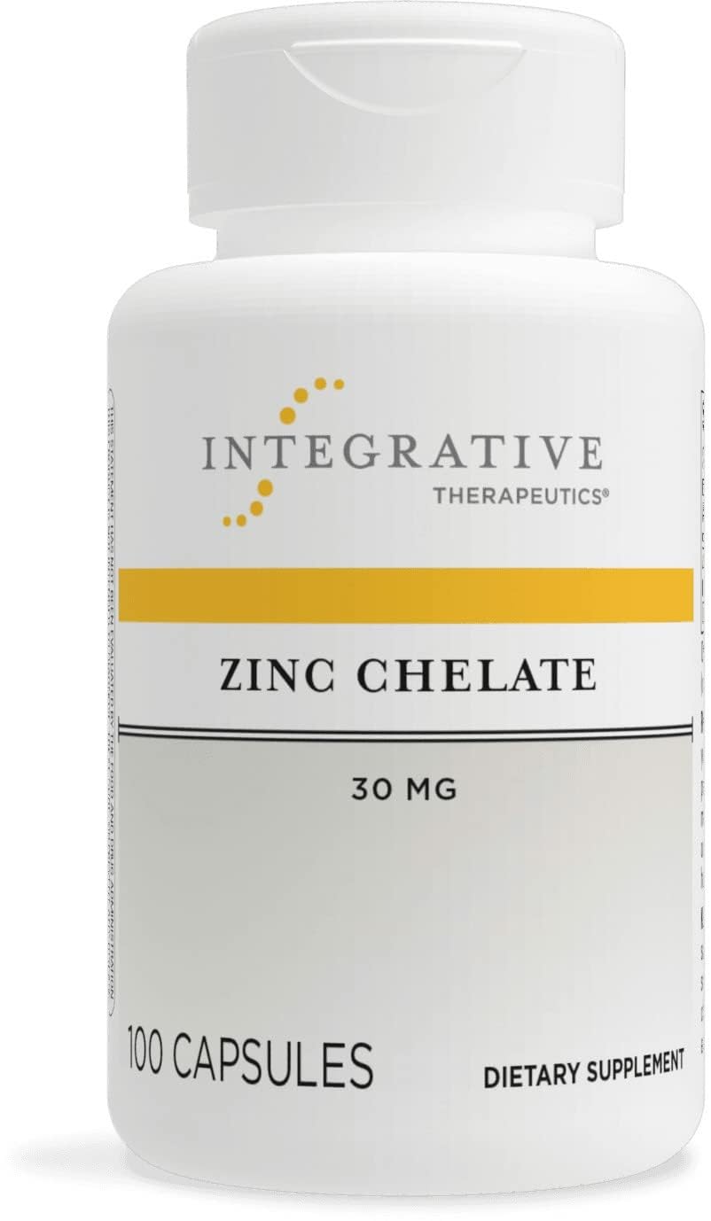 Cápsulas de Zinc Chelate de Integrative Therapeutics para apoyo a la función inmunitaria normal.