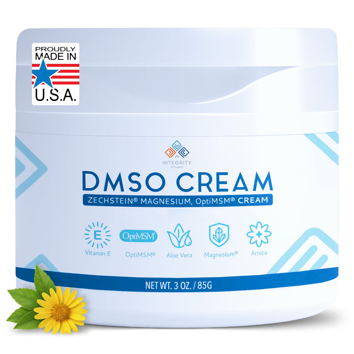 Integrity Vitamins crema DMSO con magnesio MSM para piel suave y acondicionada