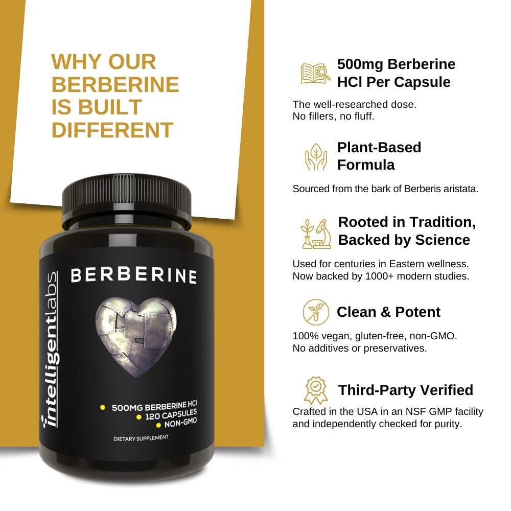 Intelligent Labs Berberina HCL Plus, etiqueta clara, facilita verificación de pureza
