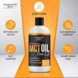 Intentionally Bare MCT Oil coco orgánico, apto para keto, paleo y vegano.
