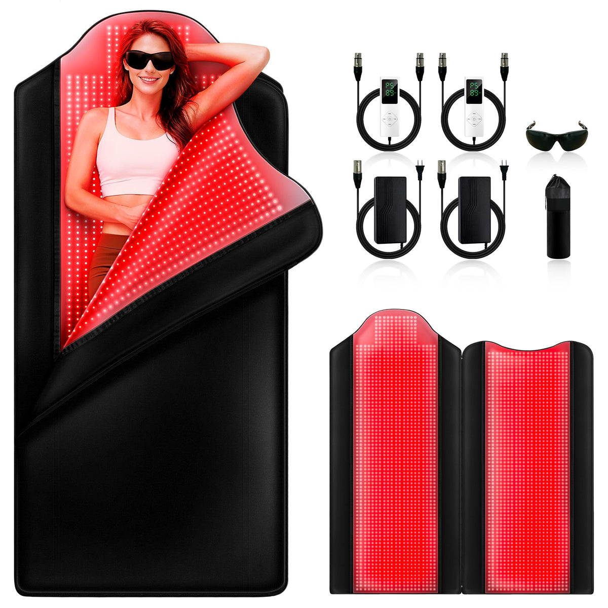 INTEO alfombra de luz roja dual para todo el cuerpo, relajación suave para uso diario.