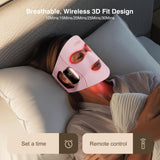 INTEO máscara luz naranja 600nm para rostro, experiencia relajante durante la sesión.