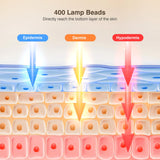 INTEO máscara terapia luz 850nm infrarrojo para rostro, beneficio suave para piel.
