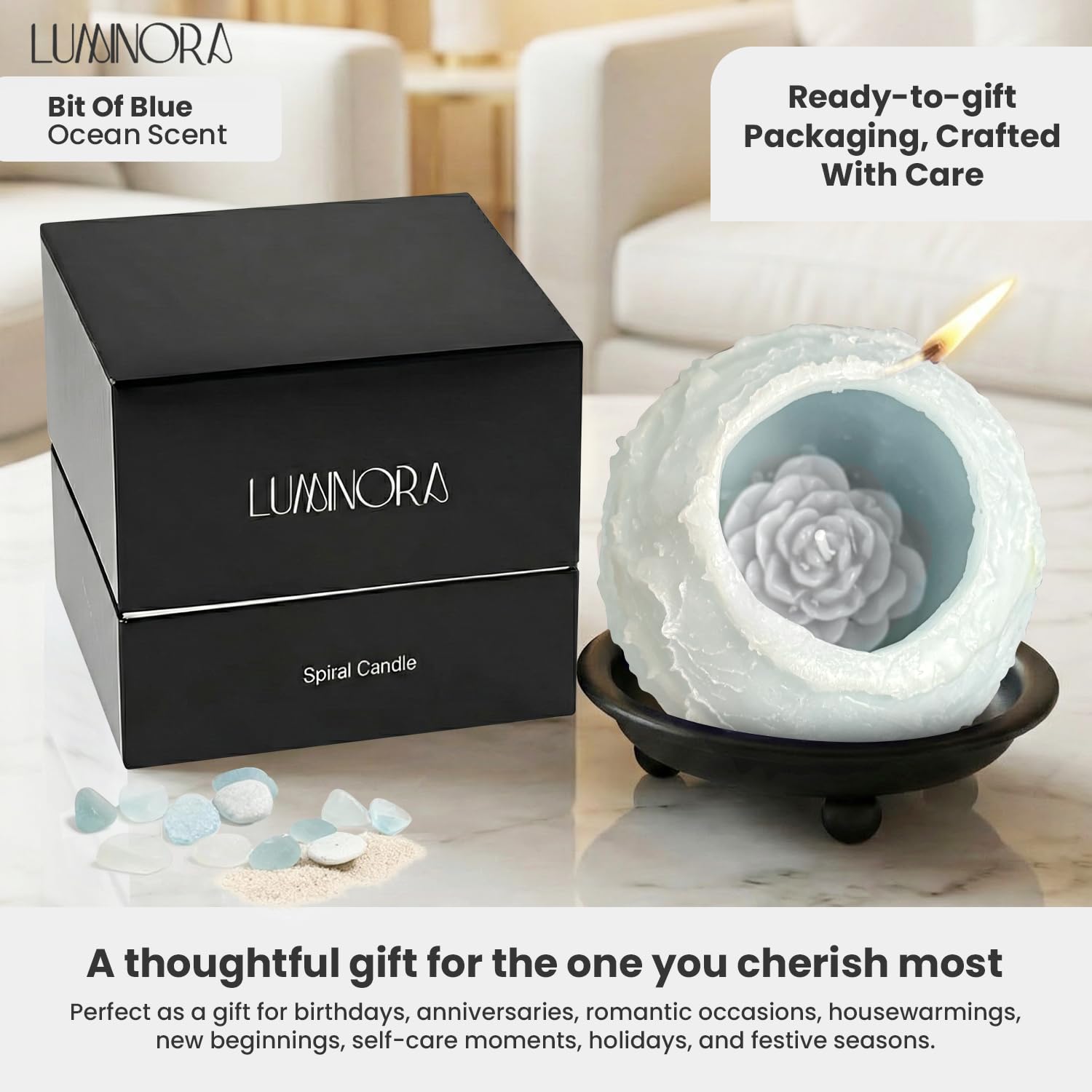 INTERGAZE LUMINORA vela de soja artesanal, cera natural para uso diario