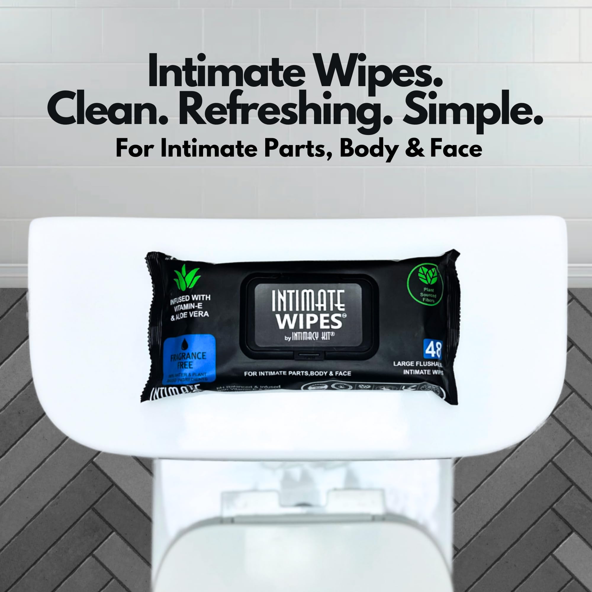 INTIMACY KIT Toallitas íntimas sin fragancia, aptas para uso diario.