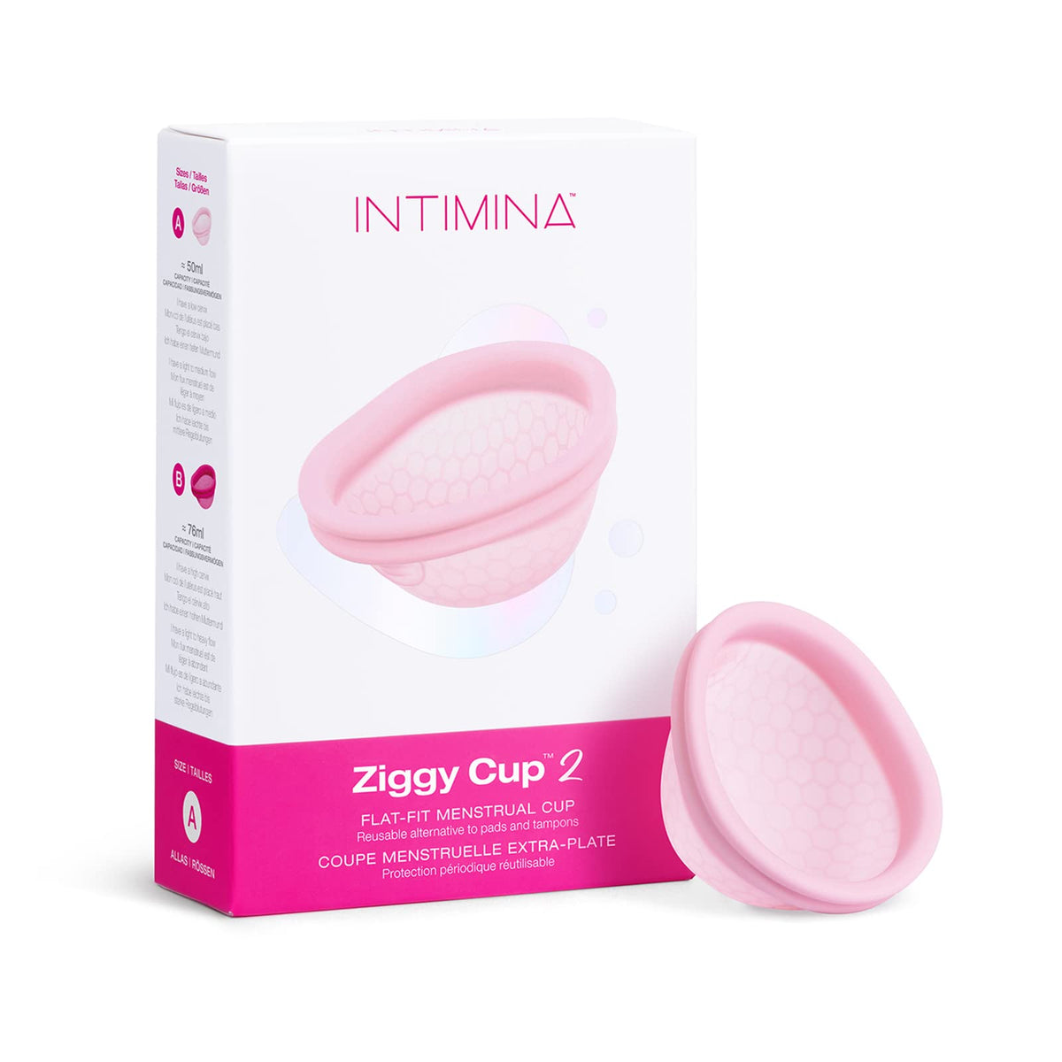 INTIMINA Ziggy Cup 2, copa ultrafina para uso cómodo durante el periodo.