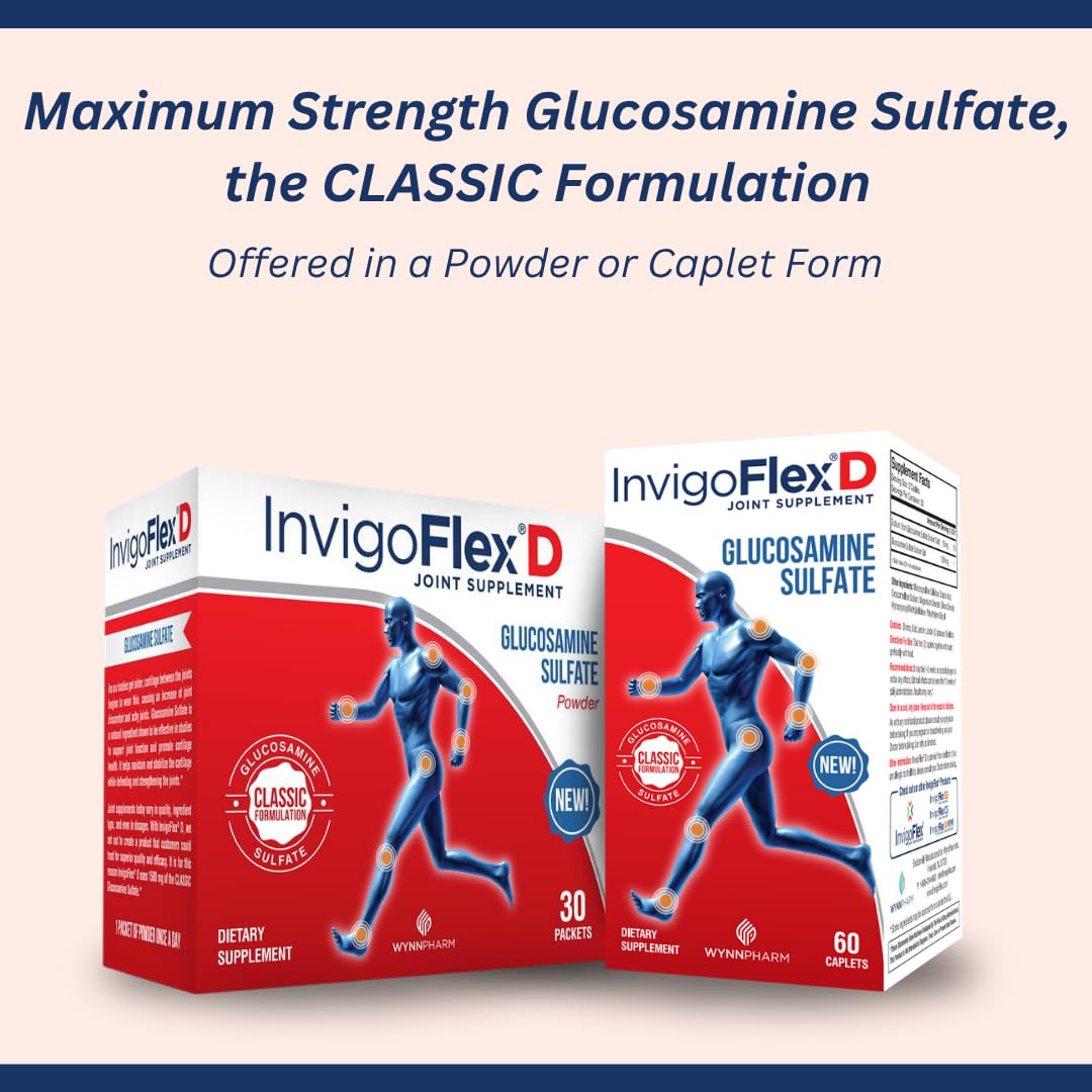 INVIGOFLEX D: etiqueta con ingredientes y beneficios para articulaciones.