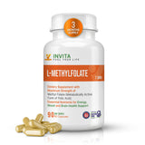 INVITA L-Metilfolato 7,5 mg en botella con cápsulas para energía diaria