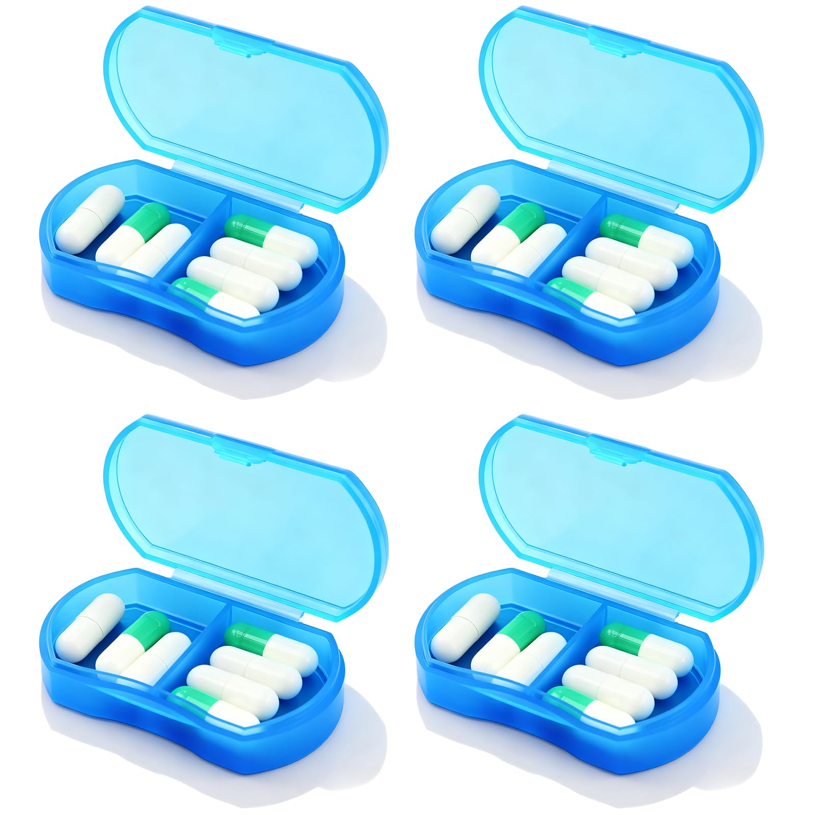 INVODA caja-pildoras compacta para bolso, fácil distinguir AM y PM.