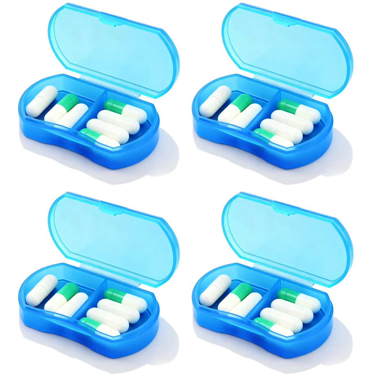INVODA caja-pildoras compacta para bolso, fácil distinguir AM y PM.