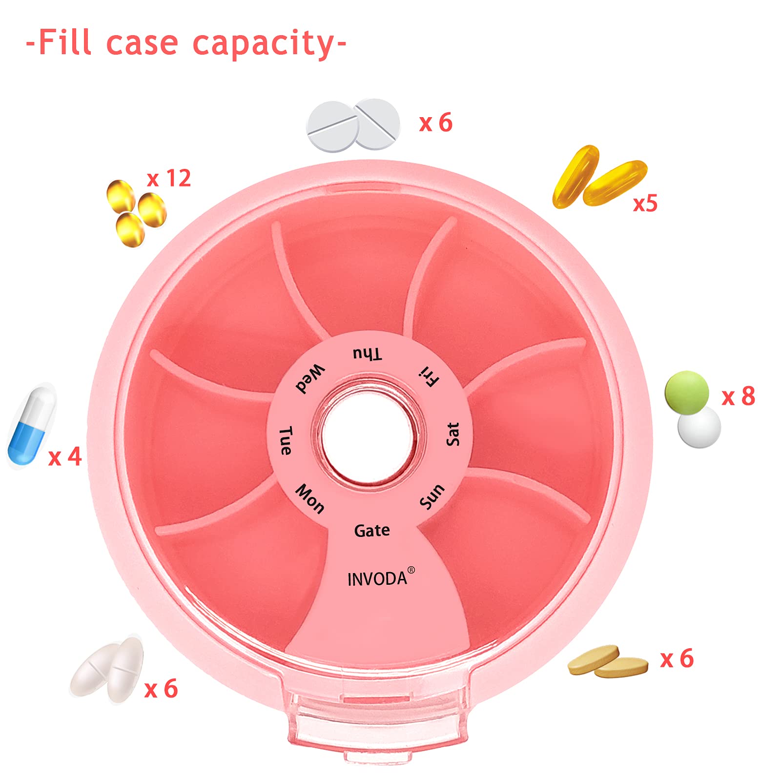 INVODA conjunto de 3 estuches para viaje, ideal para vitaminas