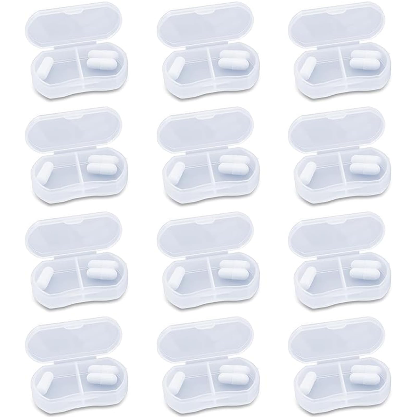 INVODA organizador de pastillas con 12 celdas AM PM para mayor organización.