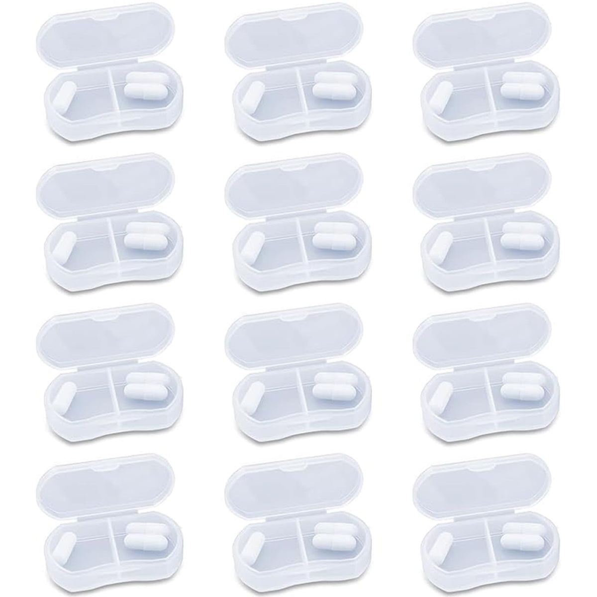 INVODA organizador de pastillas con 12 celdas AM PM para mayor organización.