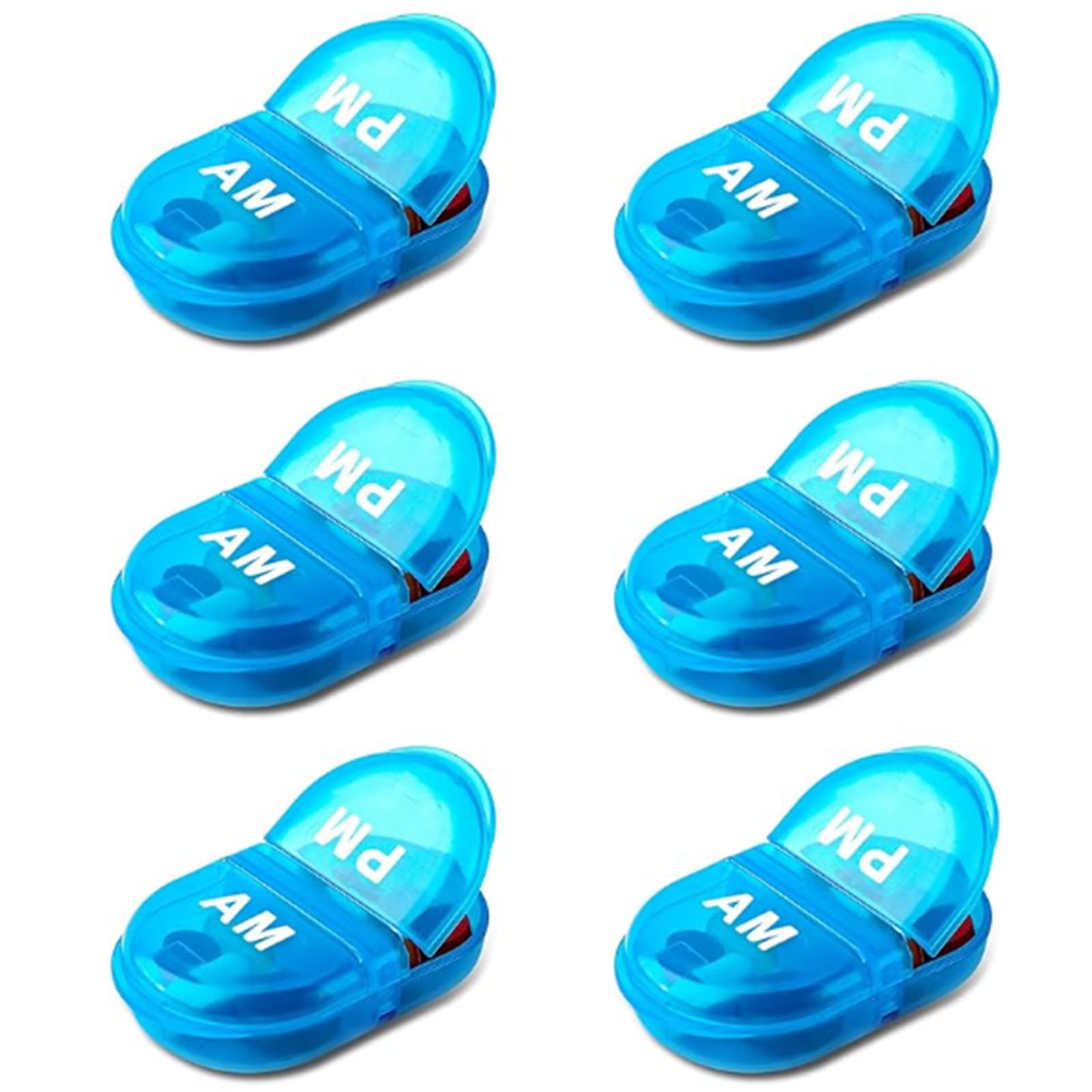 INVODA organizador de pastillas 6 piezas AM/PM con dos compartimentos.