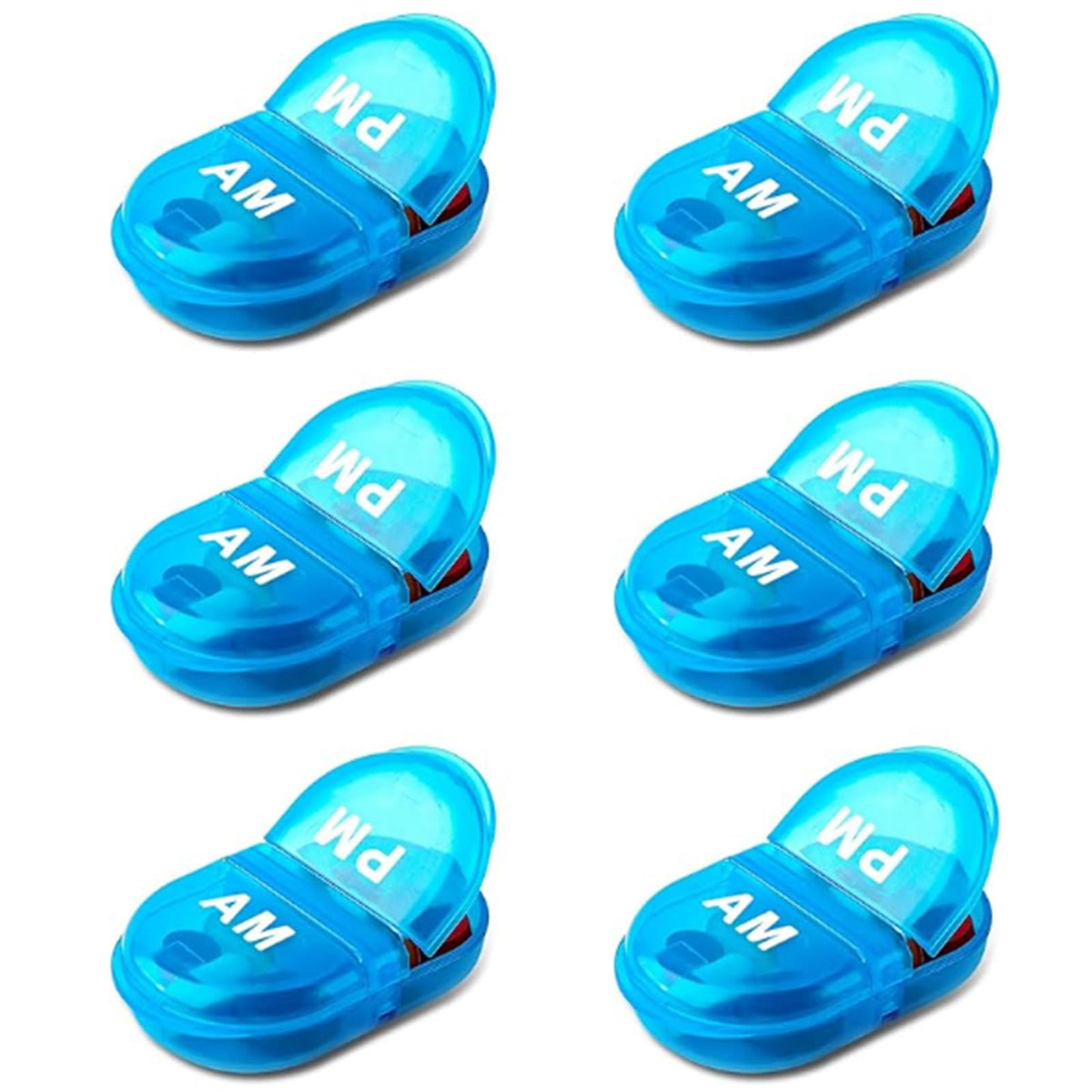 INVODA organizador de pastillas 6 piezas AM/PM con dos compartimentos.