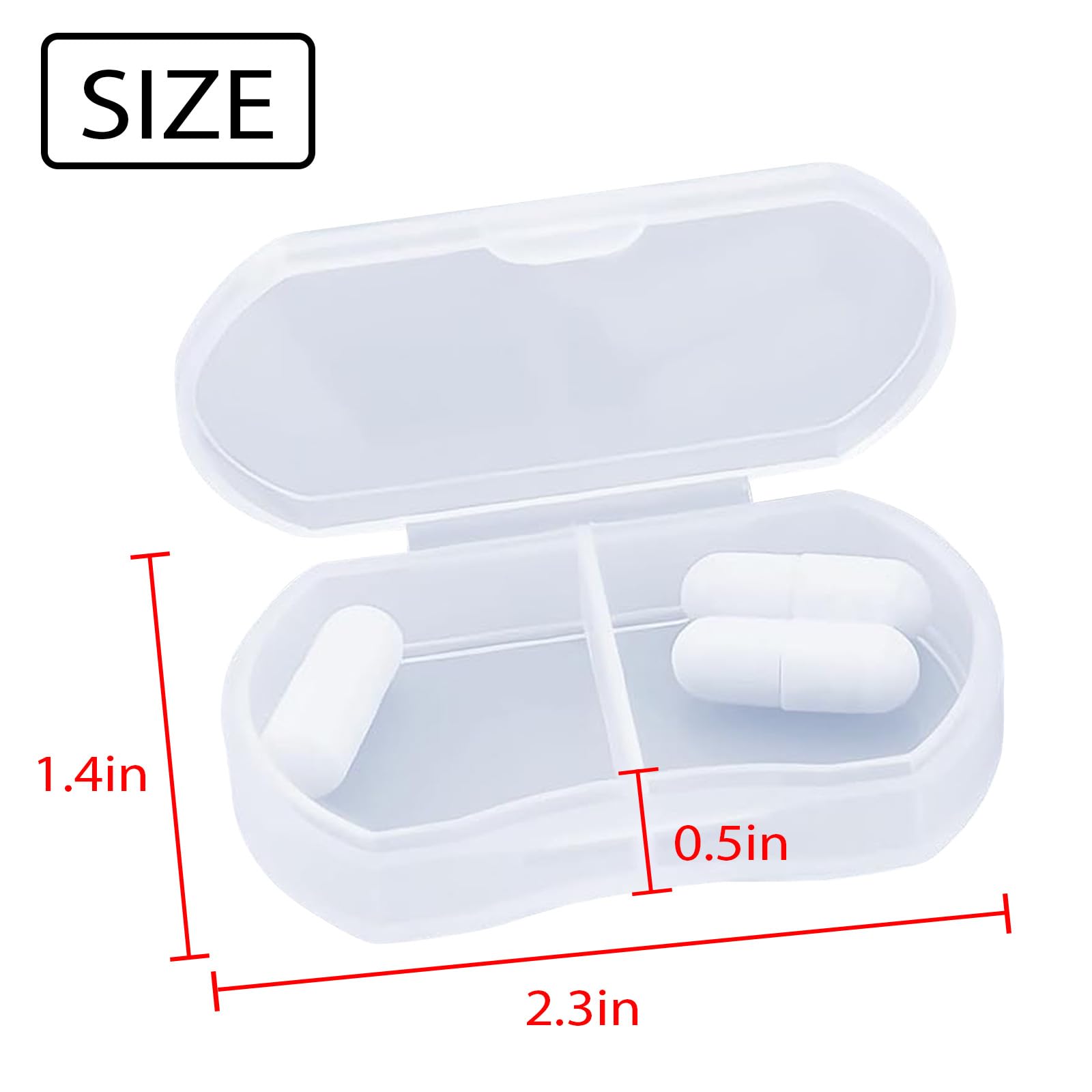 INVODA pastillero portátil transparente para ver las dosis de un vistazo.
