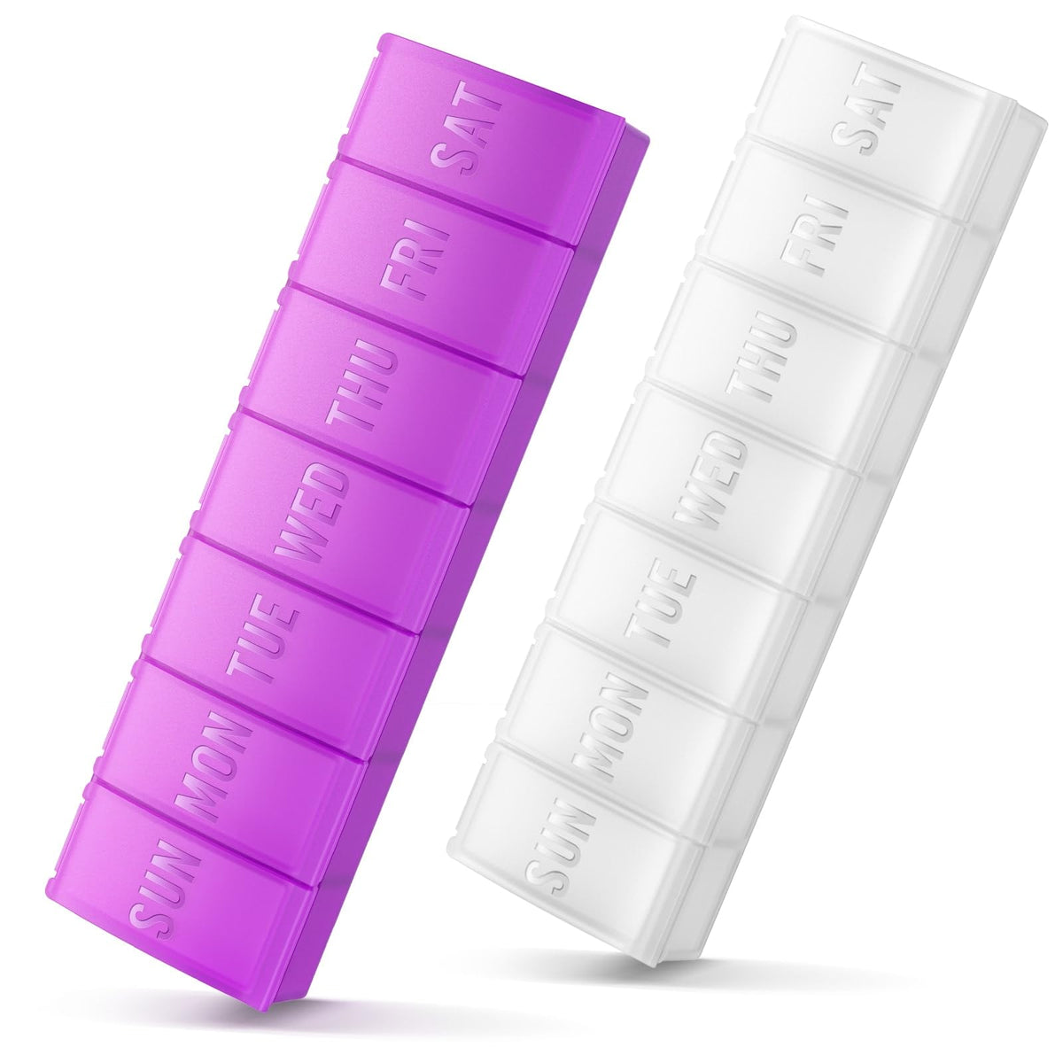 INZOO gran organizador de pastillas, apertura suave, ideal para vitaminas grandes y uso diario.