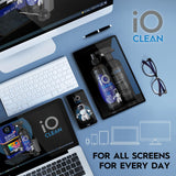 io-clean limpiador para monitores de ordenador, brillo uniforme sin rayas.