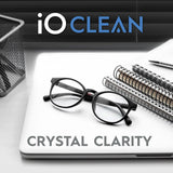 io-clean limpiador para pantallas de teléfonos, brillo claro y sin manchas.