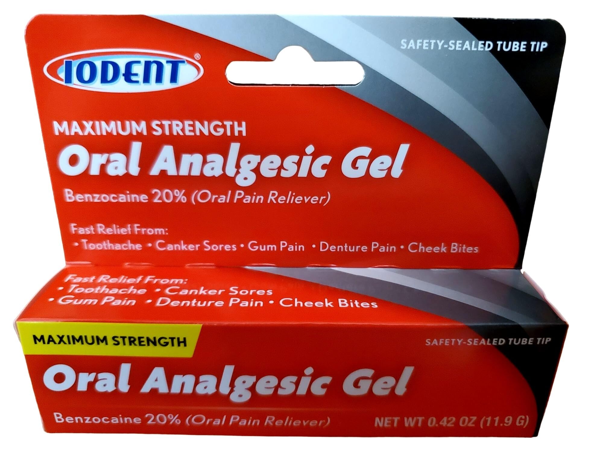 IODENT: textura de gel suave para alivio rápido en dolor dental.