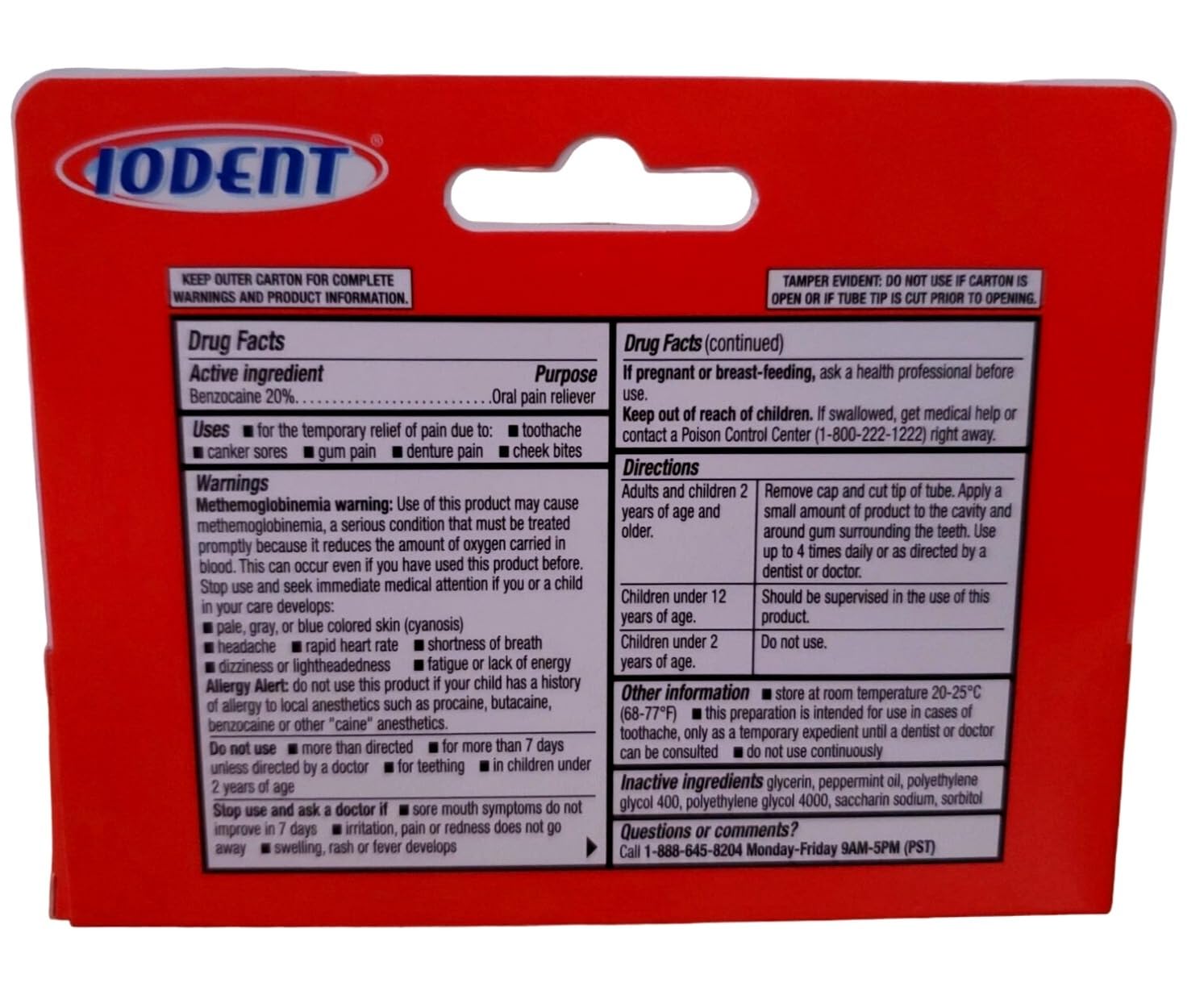 IODENT: uso en dentadura para molestias relacionadas con ajuste.