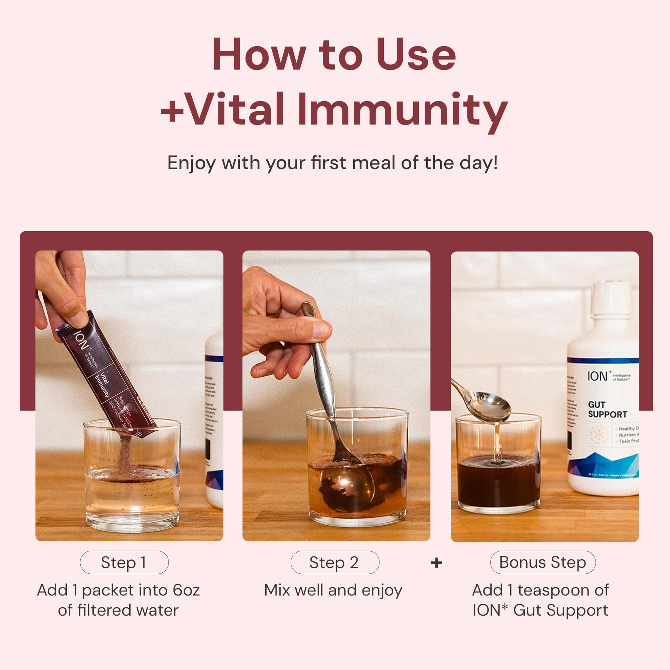 ION* Vital Immunity mezcla de adaptógenos y hongos para apoyar la respuesta del cuerpo