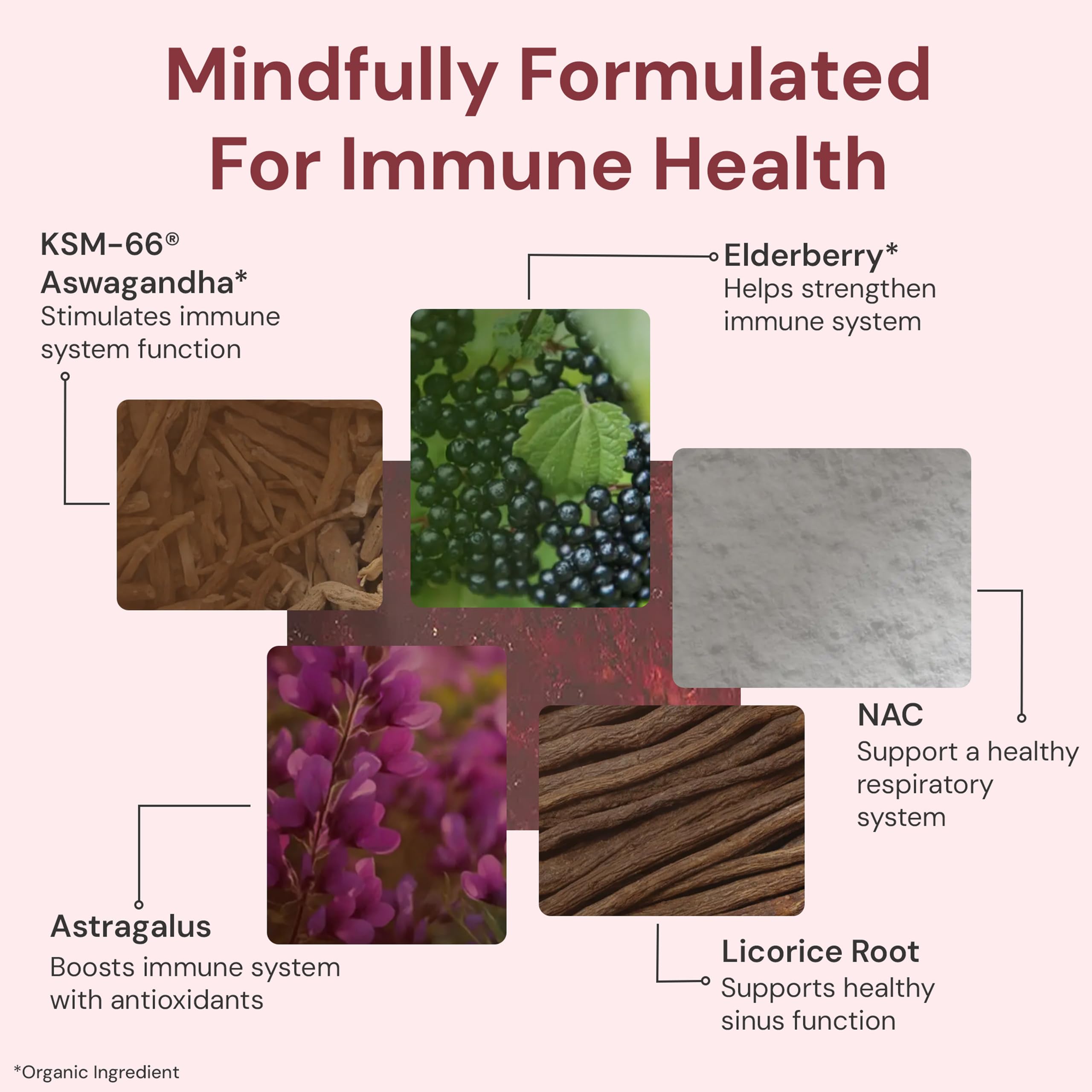 ION* Vital Immunity ingredientes clave como vitamina C y saúco para defensa natural