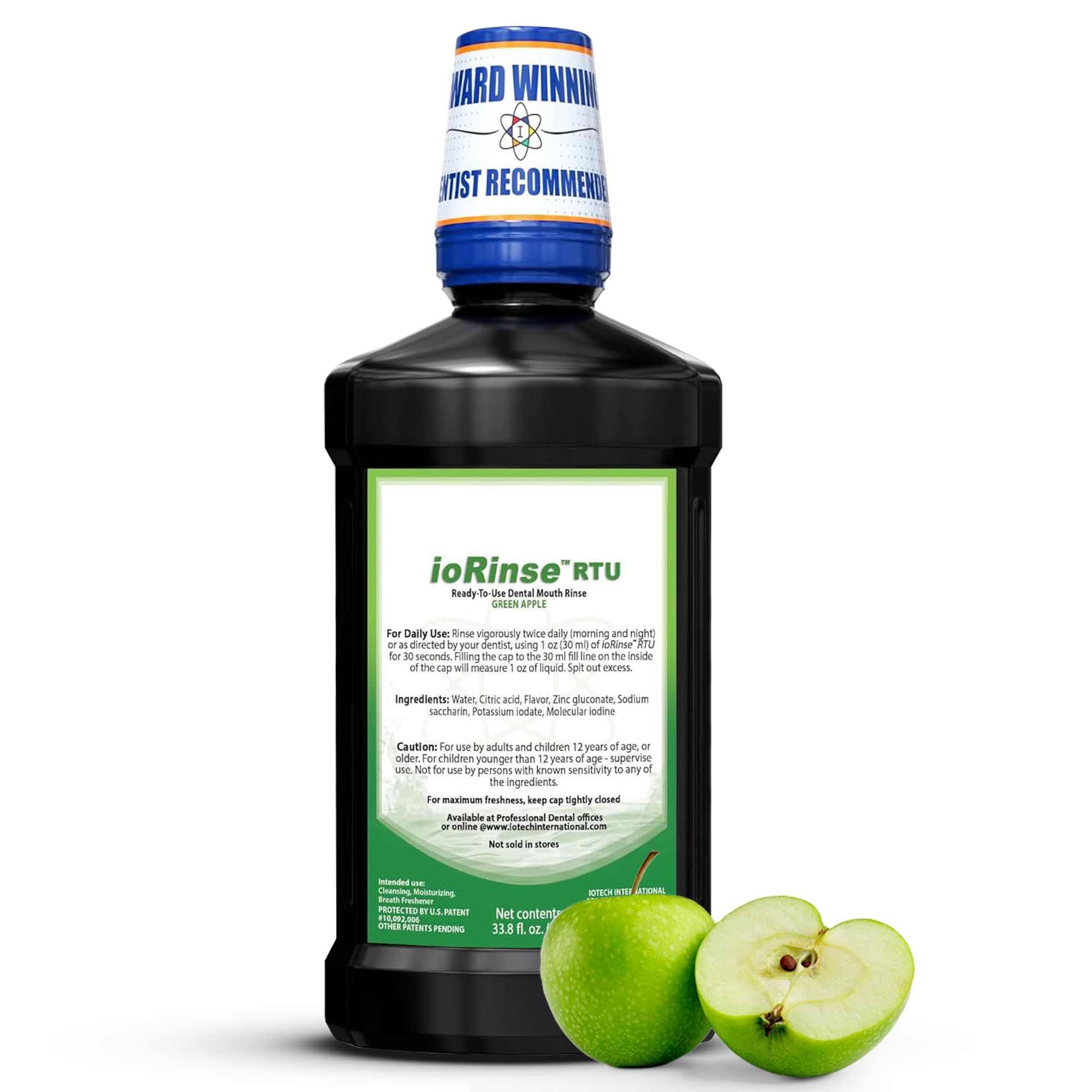 ioRinse botella de 1 litro con sabor manzana verde para uso diario