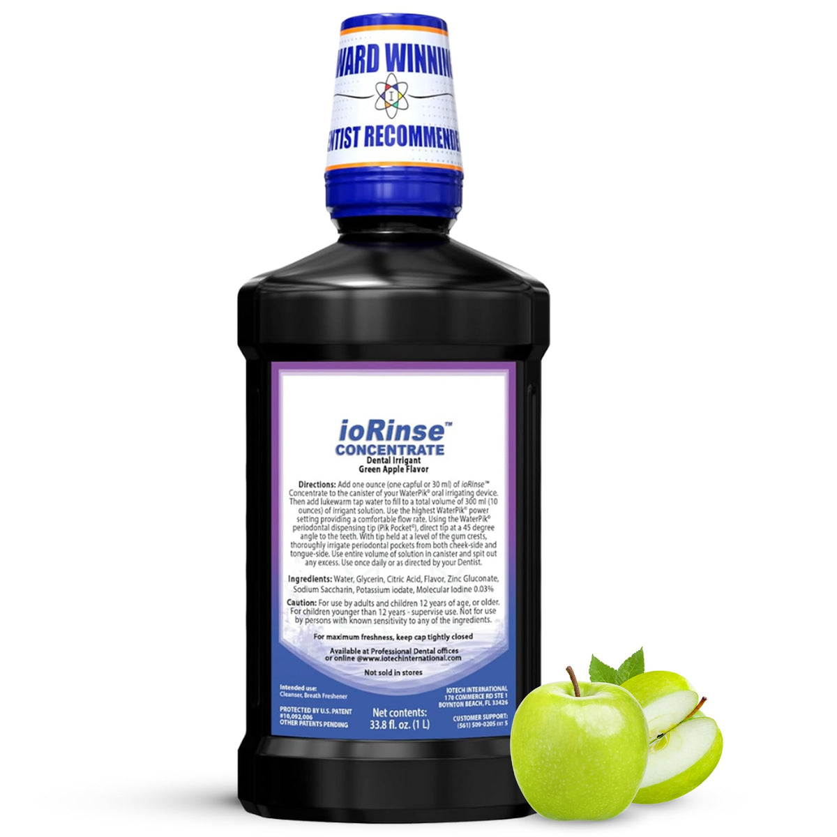 ioRinse bottle closeup iodine for targeted pocket irrigation