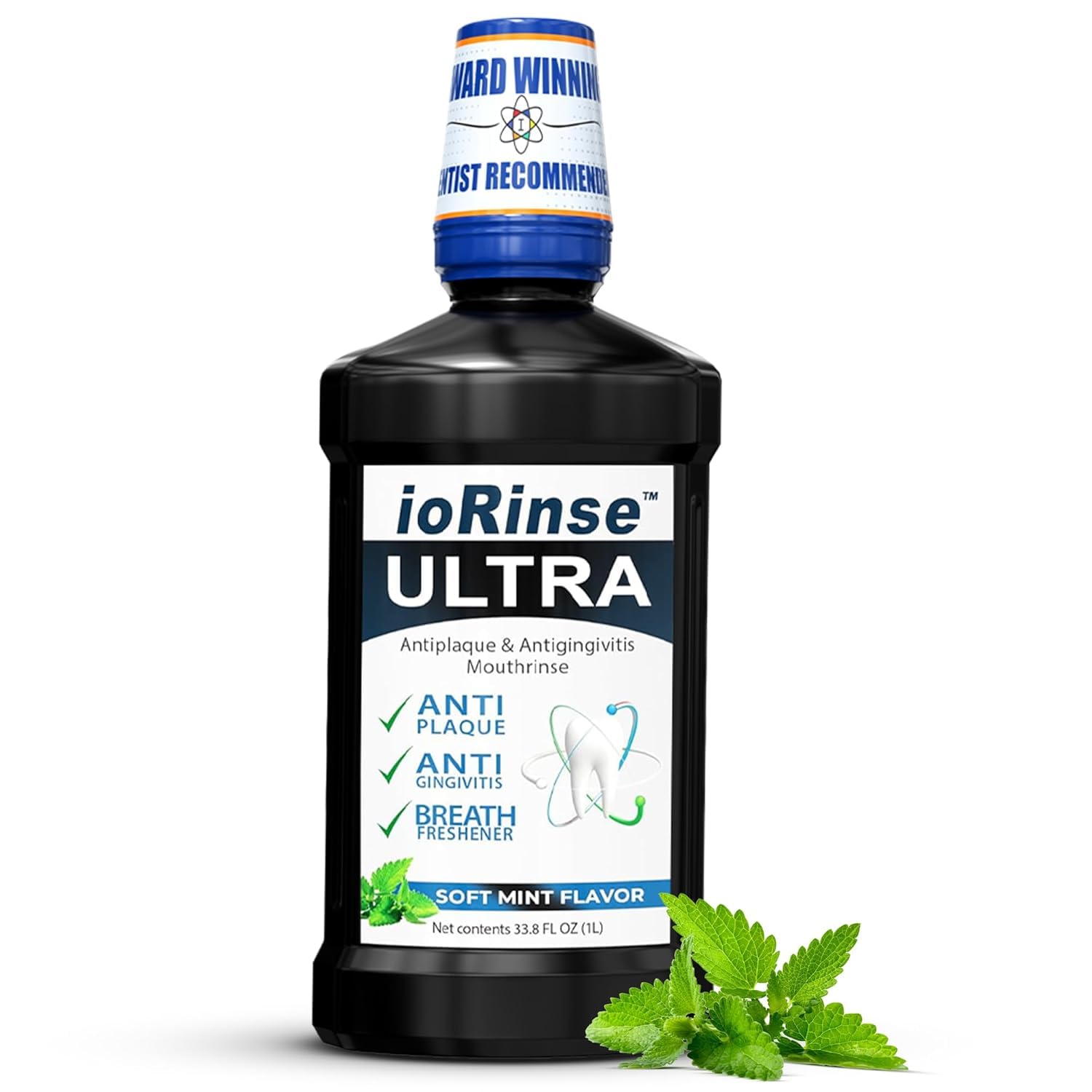 ioRinse Ultra en botella enjuague bucal para higiene diaria y aliento fresco