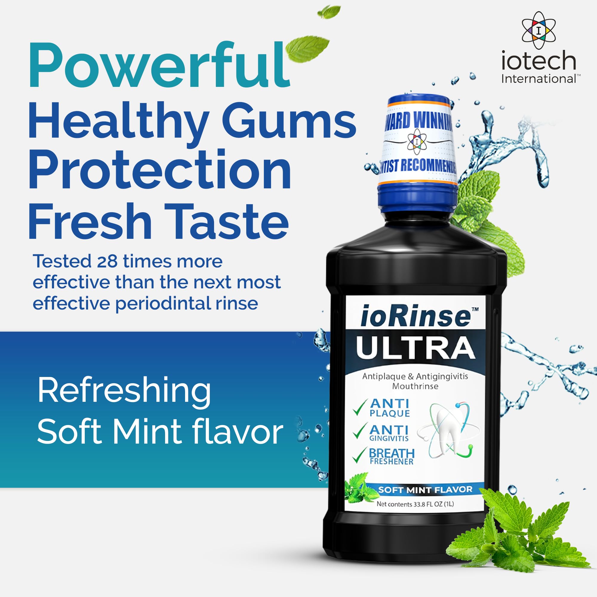 ioRinse Ultra con dosificador dosis precisa para una experiencia suave