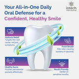 ioRinse used with Waterpik for thorough gum cleansing