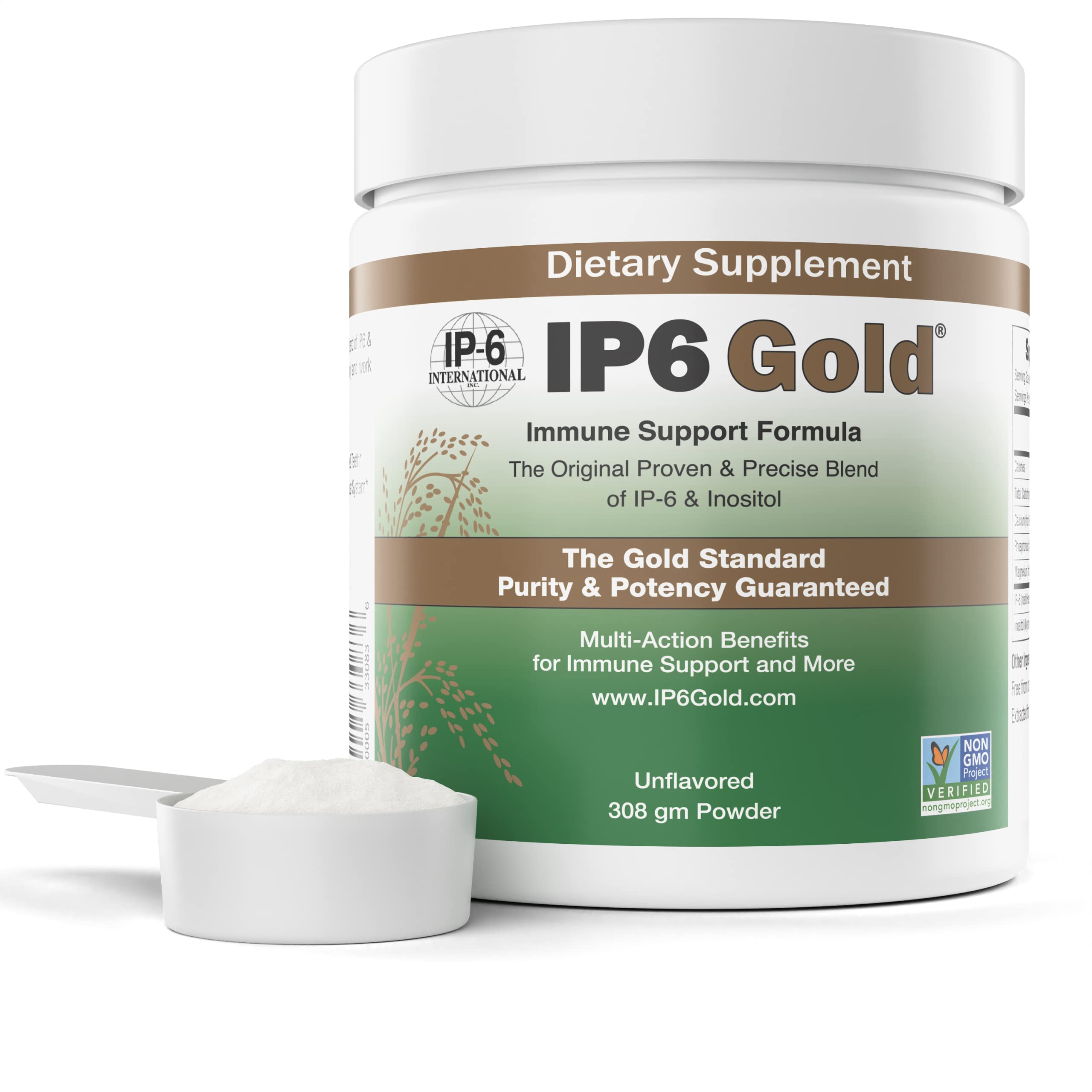 IP6 Gold polvo 308g: suplemento vegetariano de IP6 e inositol para uso diario.