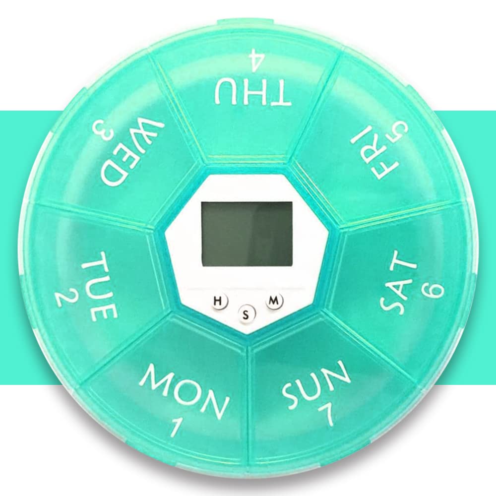 ipalmay dispensador semanal de pastillas con alarma para recordar tomas diarias