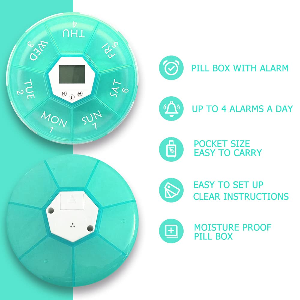 ipalmay dispensador con alarma y pantalla de cristal líquido para recordatorios claros