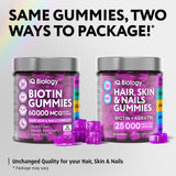 IQ Biology Biotina gominolas para uñas fuertes y crecimiento capilar.