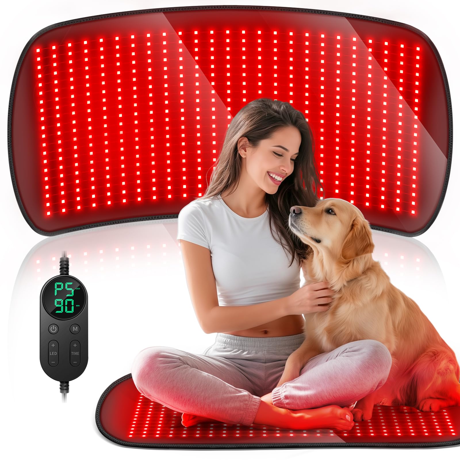 IRELEX Manta de terapia de luz roja para el cuerpo entero, favorece relajación y recuperación muscular en casa.