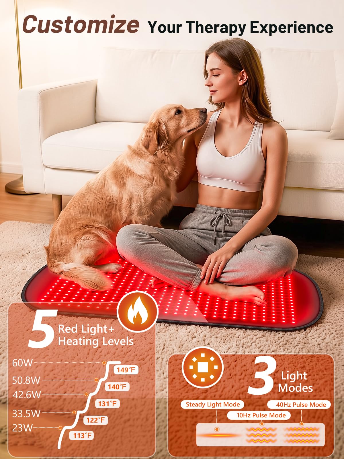 IRELEX Modos de control inteligente con 5 niveles para personalizar tu sesión.