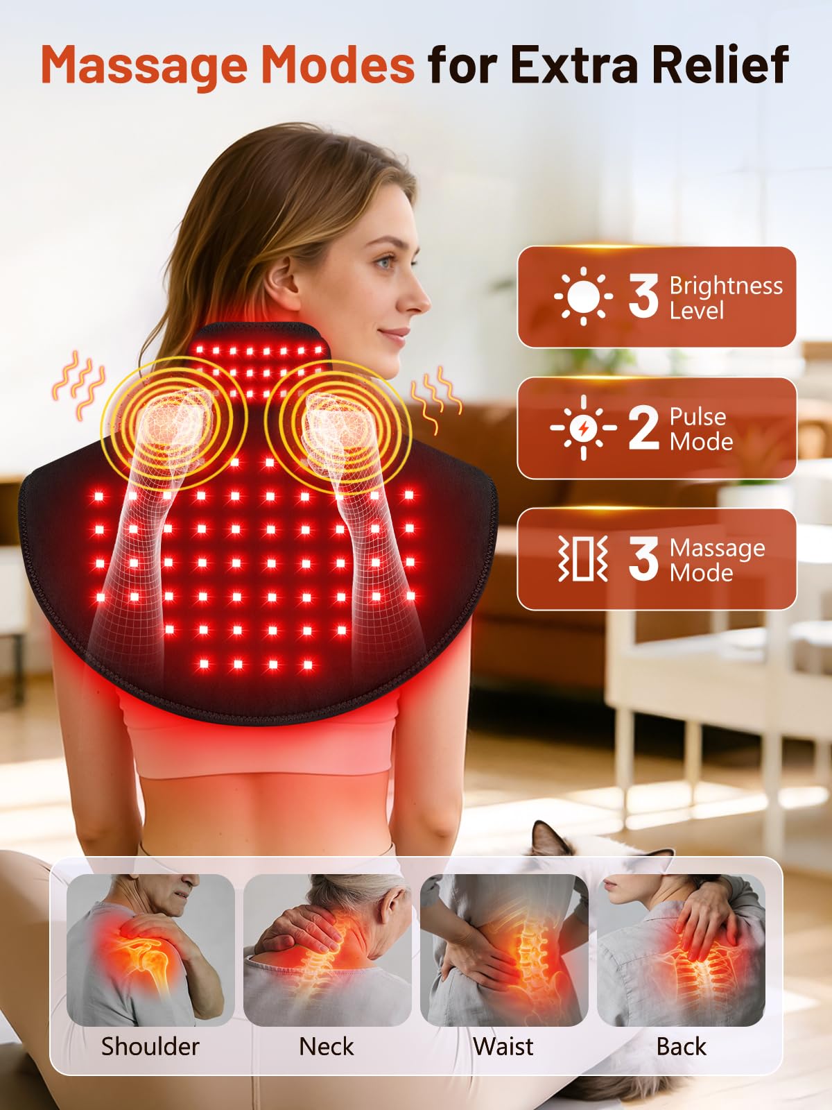 IRELEX tecnología con 118 diodos de luz roja e infrarroja para cuidado específico.