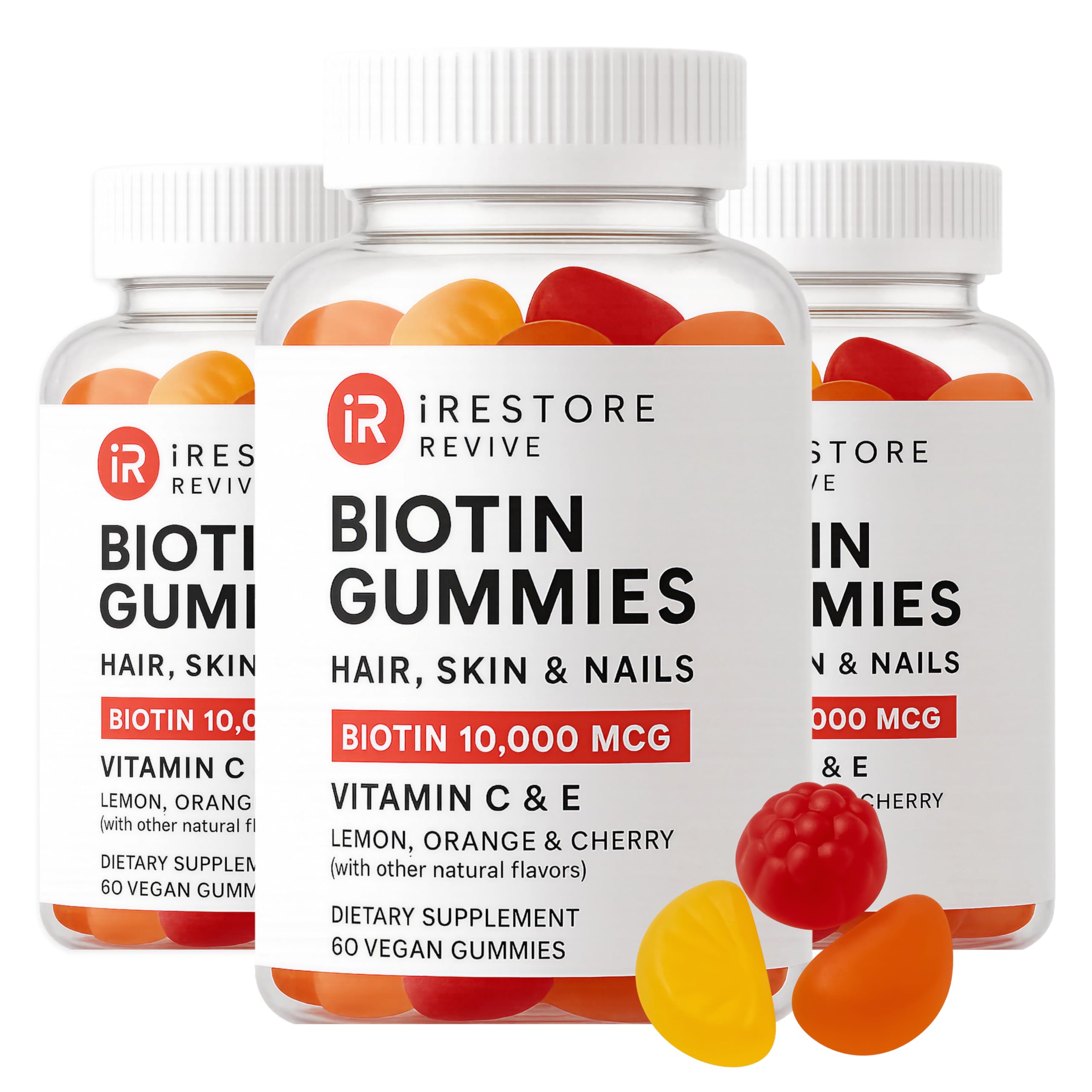 iRestore gomitas en botella, versión vegana para salud del cabello y uñas