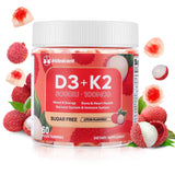 iridesicent gominolas d3-k2 en botella, apoyo diario para huesos