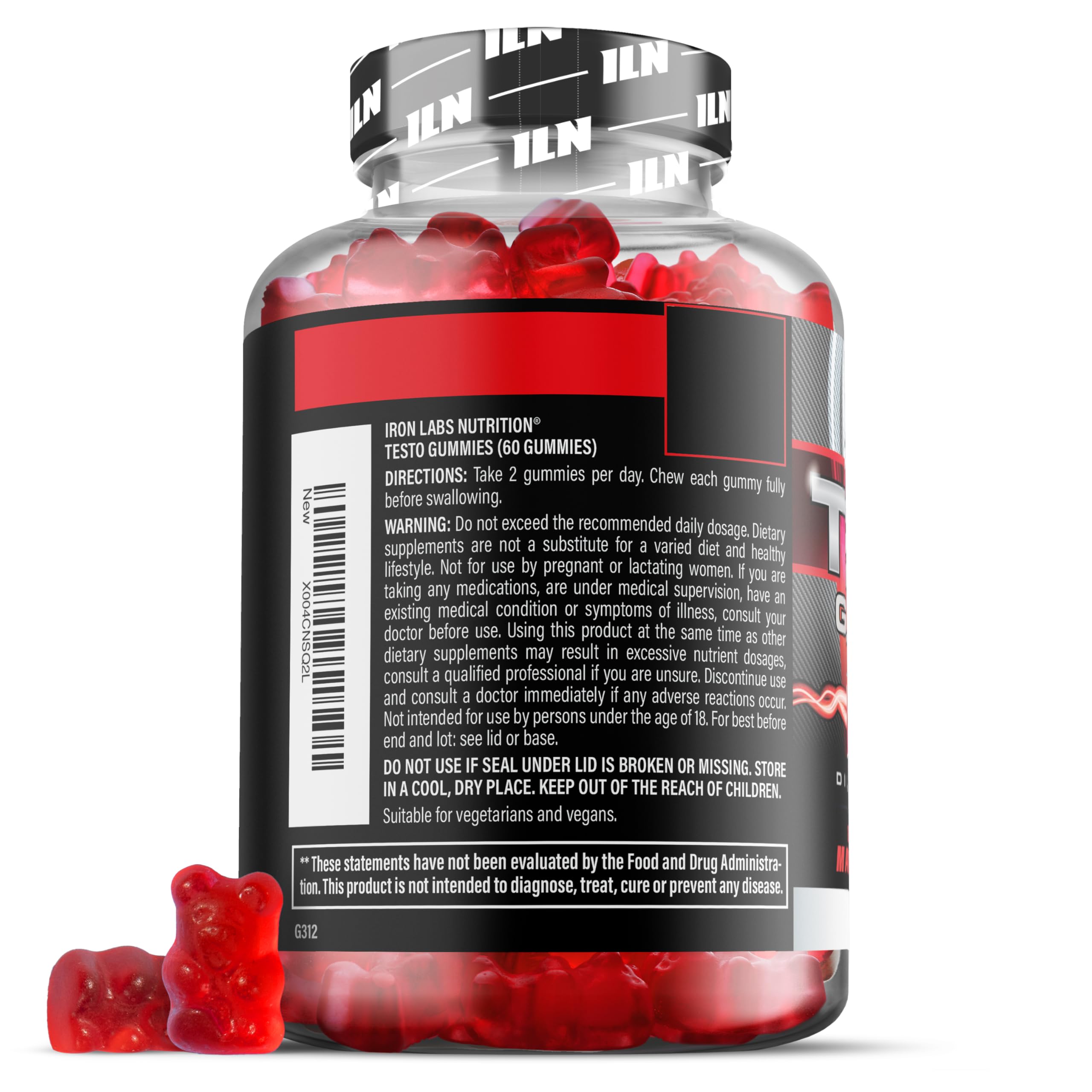 Formato de 60 gomitas para completar un mes con Iron Labs