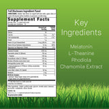 Etiqueta de Good Mood Sleep PM con información de ingredientes naturales.