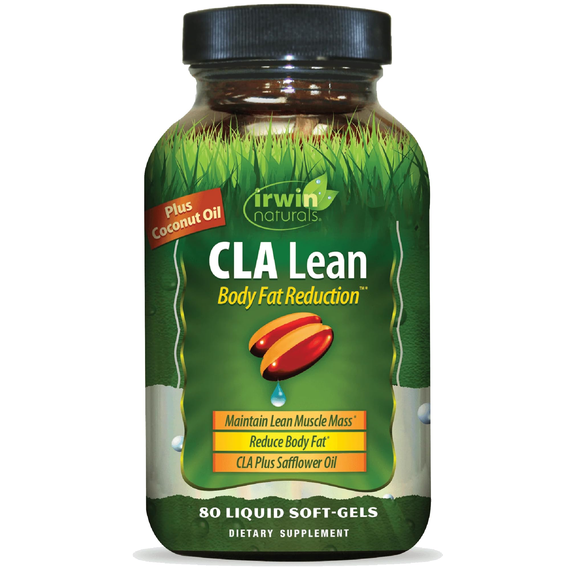 Irwin Naturals CLA Lean: botella con geles líquidos para apoyar la gestión del peso.