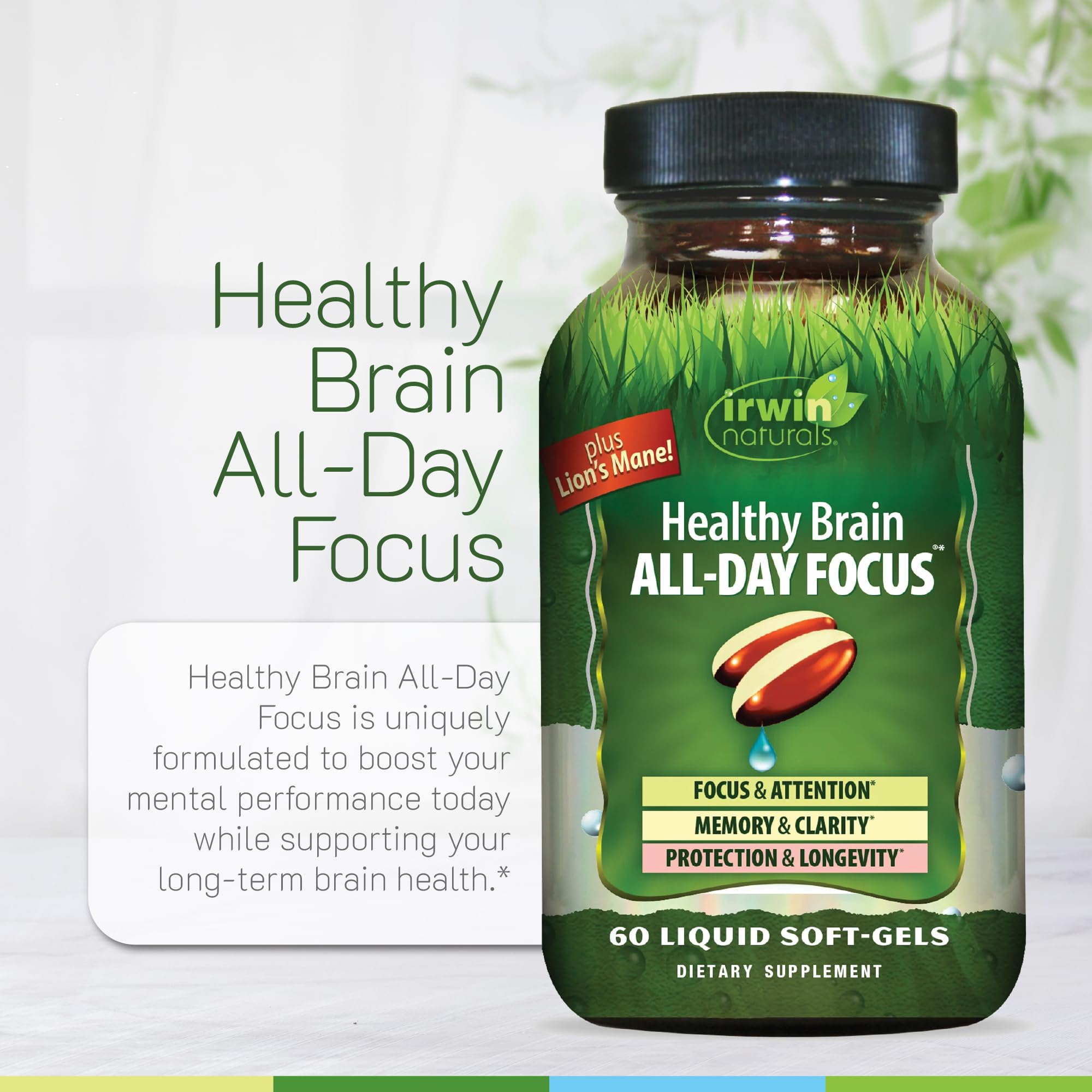 Composición clave BacoMind para apoyo cognitivo en Irwin Naturals Cerebro Saludable