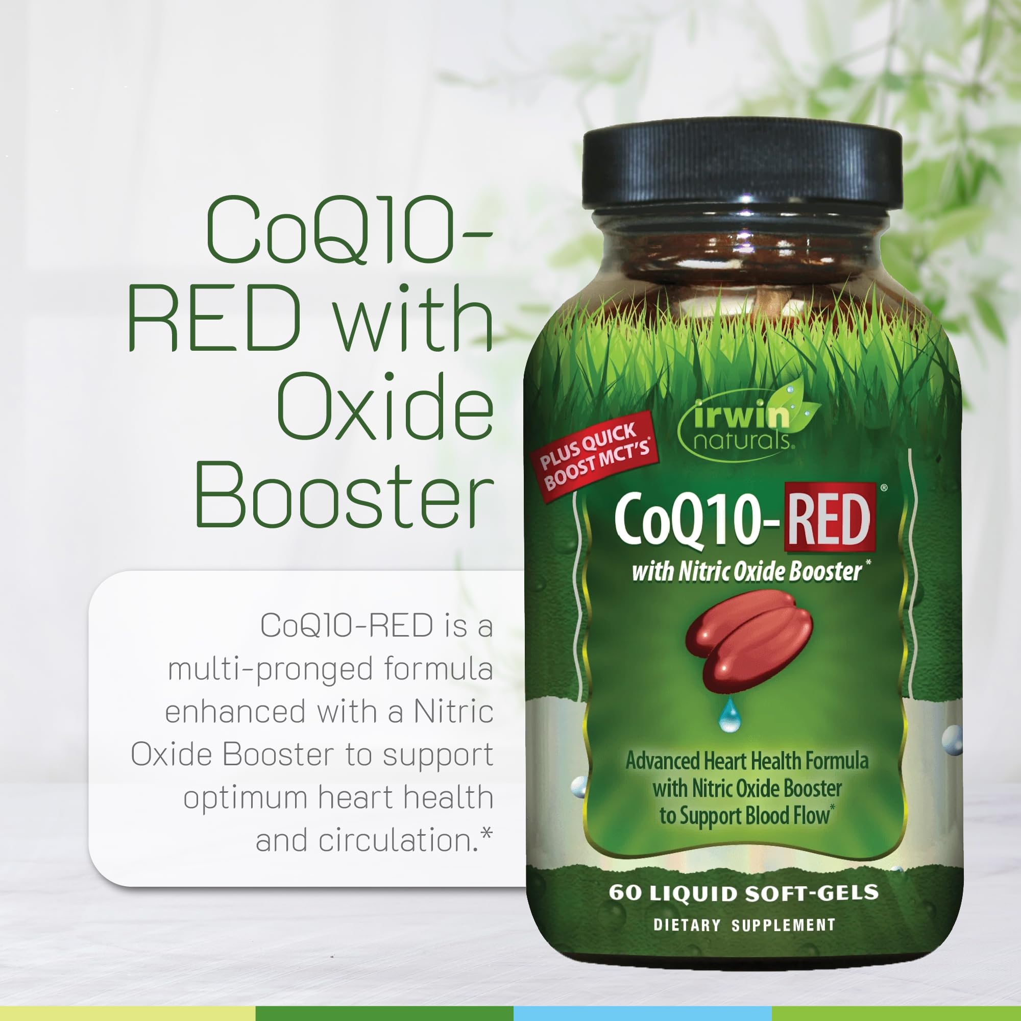 Irwin Naturals CoQ10-RED booster de NO para apoyo a la circulación.