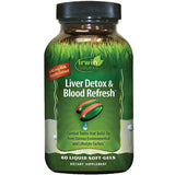 Irwin Naturals desintoxicación hepática, botella vertiendo, posible apoyo diario.