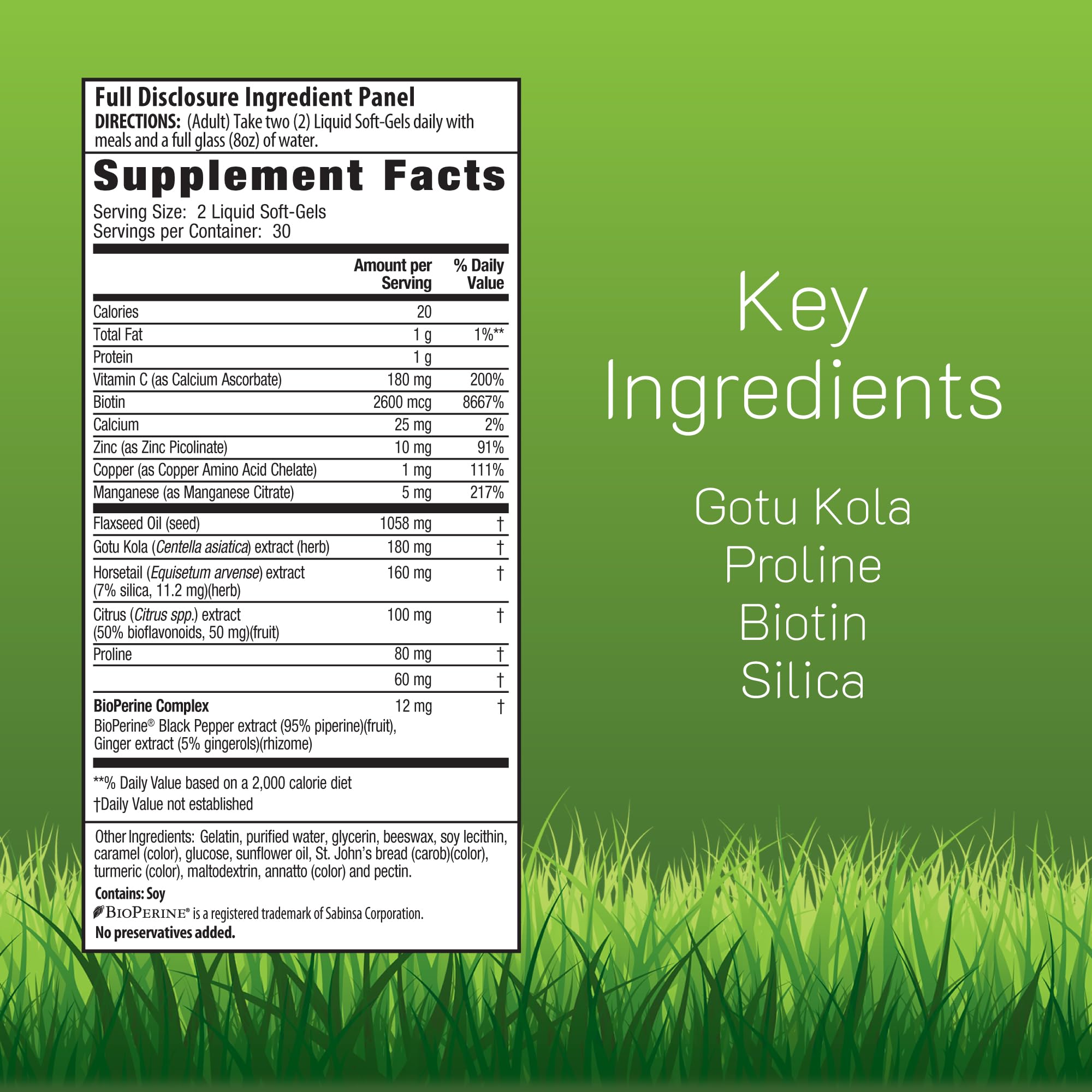 Irwin Naturals etiqueta en primer plano para reconocer ingredientes y beneficios.