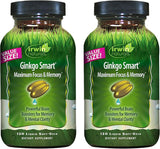 Irwin Naturals Ginkgo Smart, botella vertida, enfoque diario y claridad mental.