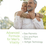 Cápsulas líquidas de Irwin Naturals Healthy-Flow Saw Palmetto en primer plano.